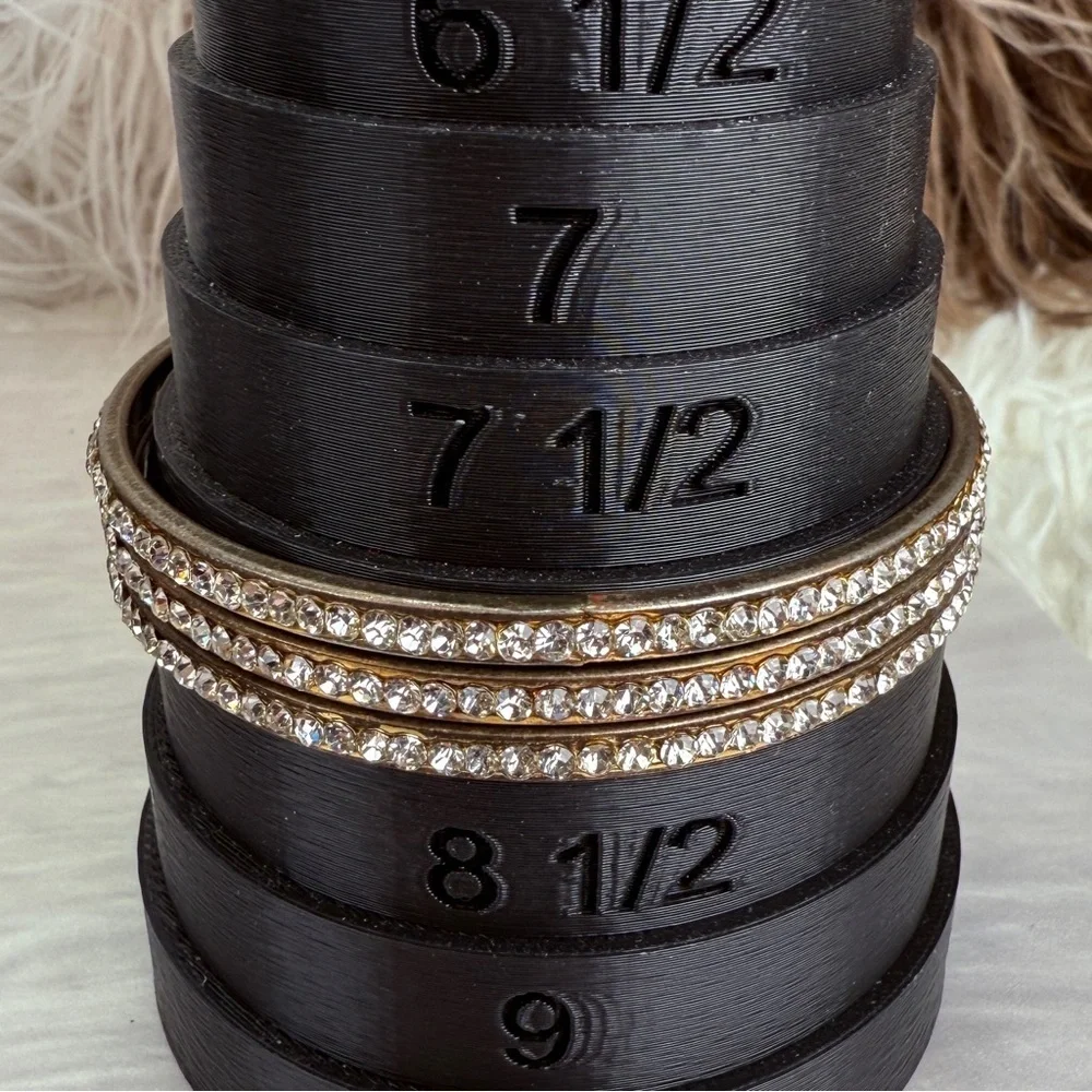 Vintage 3 Aged Silvertone Crystal Bangle Bracelet Set
